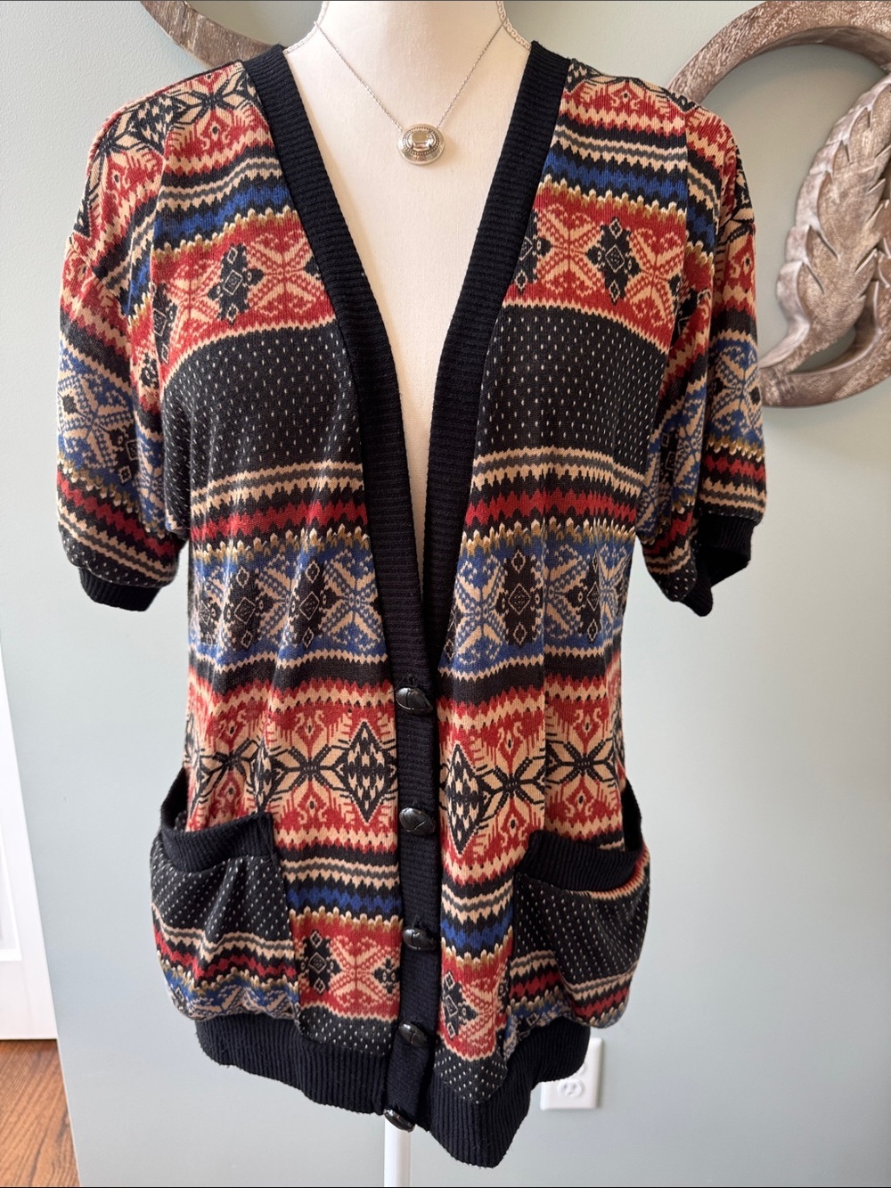 h.i.p. Multicolor Fair Isle Patterned Cardigan